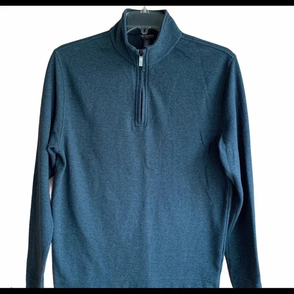 Van Heusen Flex Zip Ribbed Fleece Pullover